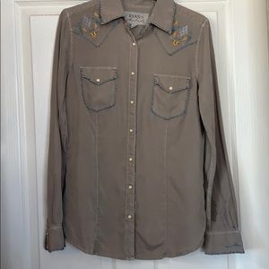 Women’s Grey western embroidered shirt